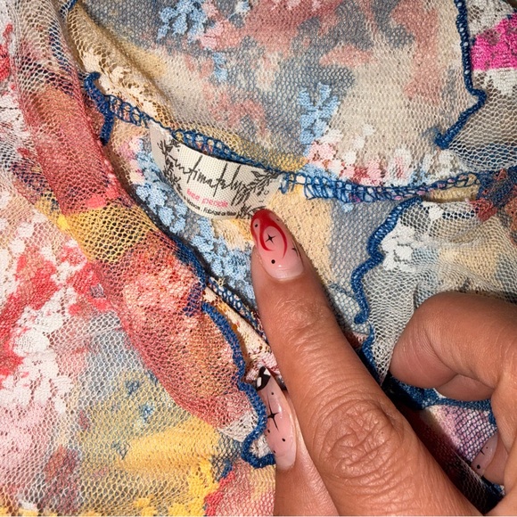 Free people nice try sheer muscle tank MED retro y2k artsy streetwear mesh L - Picture 5 of 6